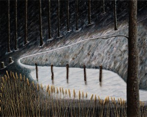 'La Clairière', huile sur toile, bois et blé, 165 cm x 130 cm, 2012