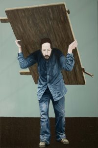 'La Porte', huile sur toile, terre, 97 cm x 146 cm, 2017
